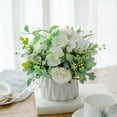 thumbnail image 4 of Artificial Potted Plant Multi-Color Rose and Hydrangea Arrangement, Decorative Ceramic Vase, Pre-Potted for Home Desk Entryway, Long-Lasting Colors, 4 of 5