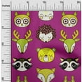 thumbnail image 2 of oneOone Cotton Poplin Burgundy Fabric Cute Animal Face Pattern Sewing Craft Projects Fabric Prints By Yard 42 Inch Wide, 2 of 6