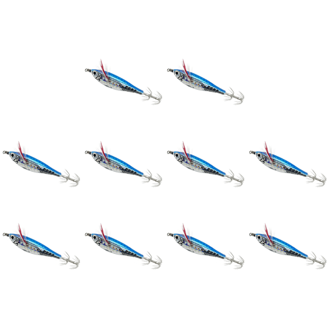 Señuelo Pesca Luminoso Anzuelos Calamar Anzuelo Artificial Cebos Jigging () Azul