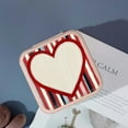 thumbnail image 4 of Pratyus Heart Stripes Flexible Storage Jewelry Box Organizer for Necklace, Ring, Earring Pink, 4 of 5