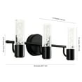 thumbnail image 4 of JONATHAN Y Bolha 18" 3-Light Minimalist Modern Bubble Acrylic/Iron Integrated LED Vanity Light, Black, 4 of 9