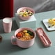 thumbnail image 4 of Juego de tazones de fideos instantáneos a prueba de microondas rosa con tazón de ramen de fibra de bambú, 4 of 6