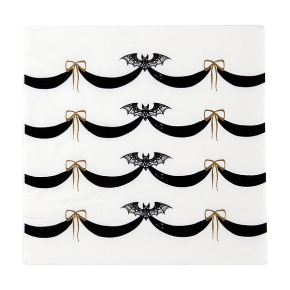 Bonjour Fête Bat Large Paper Napkins, Disposable Party Supplies, 20 Count, Lunch Size, Halloween