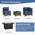 thumbnail image 7 of ALAULM 8 Pcs Patio Furniture Set withStainless Steel Gas Fire Pit Table, Brown/Navy Blue, 7 of 7