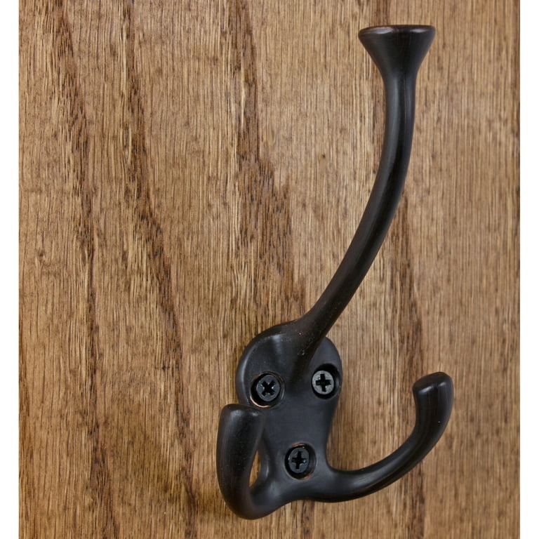 GlideRite 4-1/2 in. Large Tri Wall Coat Hooks, Oil Rubbed Bronze