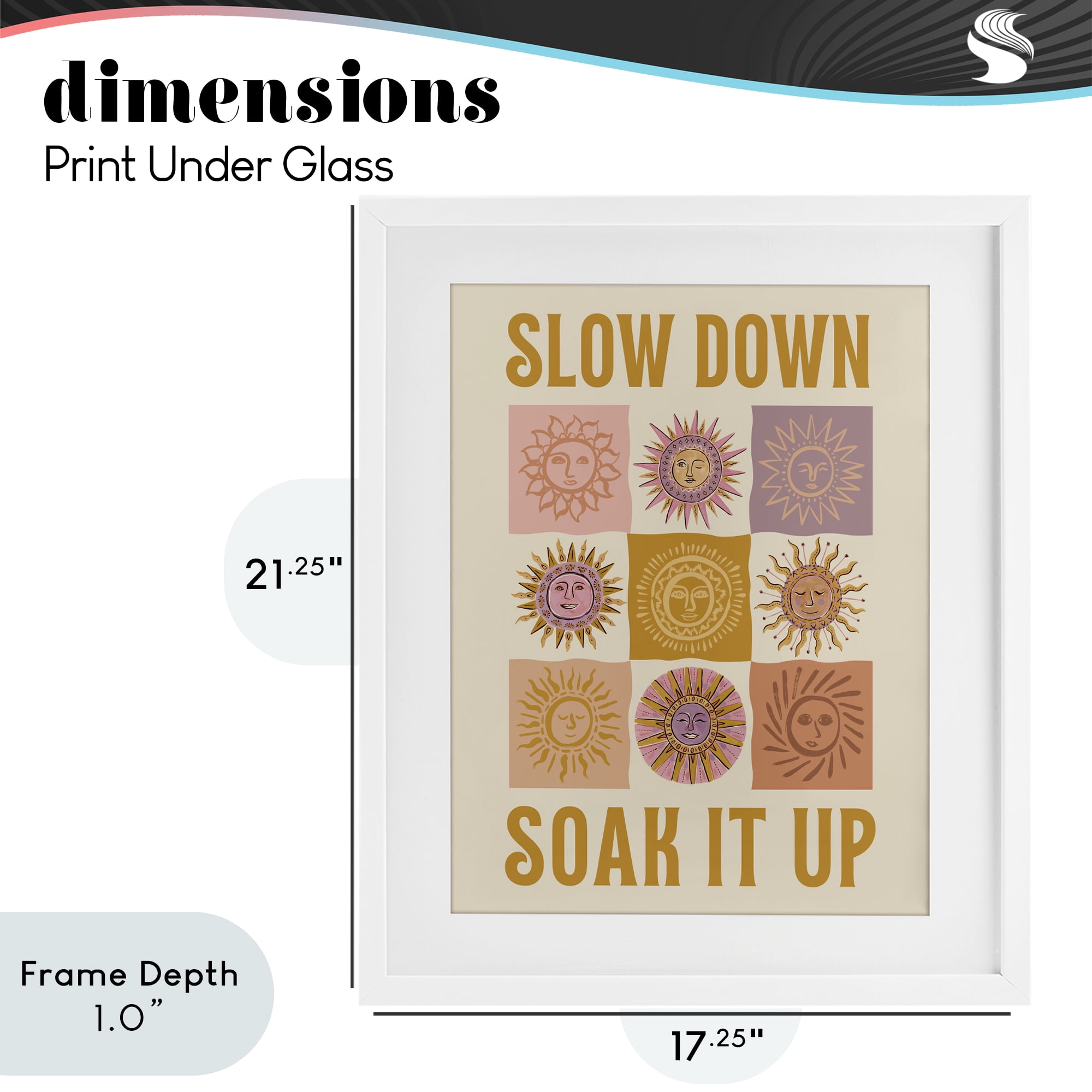 Stupell Industries Slow Down Soak It Up White Framed Print Under Glass, design by Two If By Sea Studios