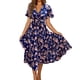 thumbnail image 3 of WILLBEST Vestidos de Verano para Mujer Vestido Maxi Ajustado con Cuello En V y Estampado Floral de Manga Corta de Verano para Mujer con Cinturón Extra Grande, 3 of 3