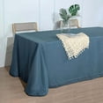 thumbnail image 2 of Efavormart 90x132" Blue Premium Faux Linen Rectangular Tablecloth | Wrinkle Free Tablecloth, 2 of 11