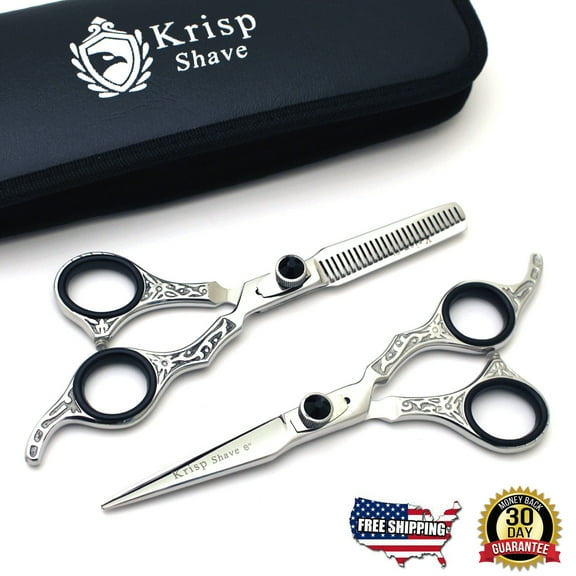 Stainless Steel Barber Salon Home Hair Cutting Thinning Scissors Shears Set Kit 6"