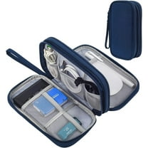 Electronic Organizer Bag, Waterproof Portable Electronic Organizer Travel Accessories Cable Bag Universal Cord Storage Case for CableCord Storage Double Layer - Gray, Large