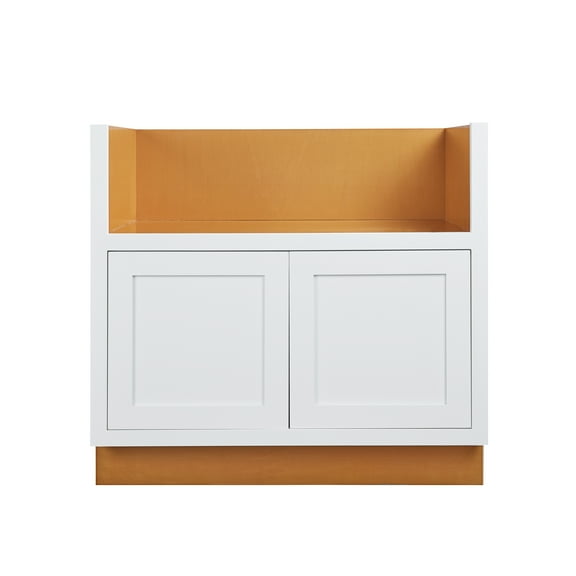 36" Wide Farm Sink Base Kitchen Cabinet Snow White Inset Shaker - Fits 33" Farm Sink - Unassembled