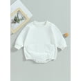 thumbnail image 2 of Arvbitana Infant Baby Boys Girls Sweatshirt Rompers Long Sleeve Solid Color Jumpsuit with Pockets Newborn Casual Clothes 3M 6M 9M 12M 18M, 2 of 7