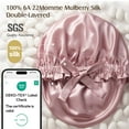 thumbnail image 2 of Gorro de seda YFONG de doble capa, 100% seda morera, rosa, 2 of 8