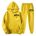 thumbnail image 3 of Long Sleeve Hooded Matching Joggers Sweatpants Men's Athletic 2 Pieces Tracksuit Casual Full Zip Jogging Sweat Suit Workout Sports Set Sportswear (Yellow, XL), 3 of 5
