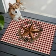 thumbnail image 5 of Star Plaid Bathroom Rug Washable 2x3 Entryway Rug Non Slip Vintage American Country Berry Red Brown Front Door Mat Low Pile Indoor Doormat Throw Floor Carpet for Kitchen Bedroom Entrance, 5 of 8