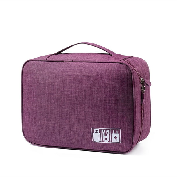 Typpkmm Electronics Cable Organizer, Portable Storage Bag with Digital Adapter, Multi-Device Compatibility, PURPLE