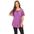 thumbnail image 5 of Sakkas Filipa Womens Cold Shoulder Top Blouse Tie-dye with Corset and Embroidery - Purple - One Size, 5 of 5