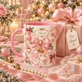Personalized Pink Christmas Coquette Bow Mug - Walmart.com