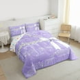 thumbnail image 3 of Manfei Personalized Bowknot Initial T Girl 3-Piece Full Size Comforter Sets,Chic Flower Butterfly Bedding Comforter Set,Dreamy Princess Lightweight Bedding Sets,Bling Glitter Home Decor, 3 of 8