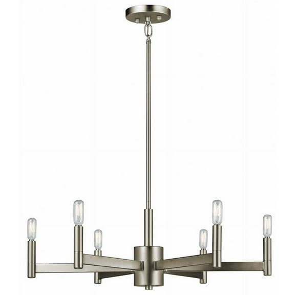 43859SN Kichler Lighting Erzo - 6 light Medium Chandelier - with Soft Contemporary Inspirations - 9.25 inches tall by 26 inches wide-Satin Nickel