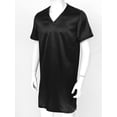 thumbnail image 5 of Kaerm Men's Silk Satin Nightshirt Nightgown Short Sleeve V-neck Casual Loungewear Top Shirt Sleepwear Black M, 5 of 7