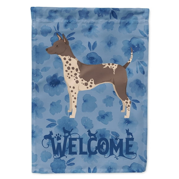 Carolines Treasures CK6218CHF American Hairless Terrier Welcome Flag Canvas House Size Large multicolor