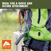 Ozark Trail Aluminum Spring-Loaded D-Shaped Carabiners, 8 cm, Orange, 2 Count