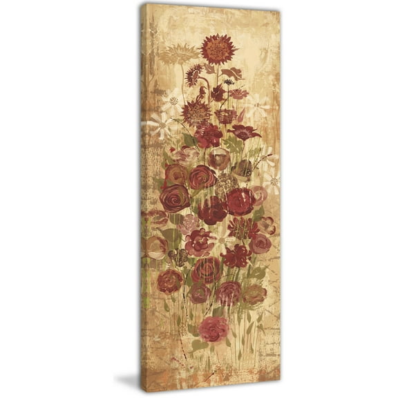 Marmont Hill "Floral Frenzy Burgundy III" Painting Print on Canvas