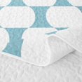 thumbnail image 5 of Castle Fairy Minimalist Oval Grid Quilt Full 3-Piece,Mid Century Rounded Full Bedspread Sets,Skyblue White,1 Coverlet and 2 Pillowcases, 5 of 7