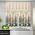thumbnail image 2 of Daisy Lavender Butterflies Kitchen Curtains Set for Farmhouse 3 Piece Rod Pocket Short Tier Curtain Sunshine Light Blocking,54"x36", 2 of 4