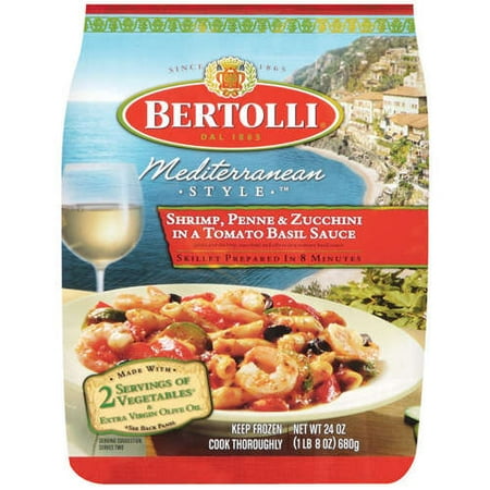 Bertolli Frozen: Mediterranean Style Shrimp Penne & Zucchini In A Tomato Basil Sauce Skillet Meals, 24 Oz