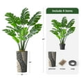 thumbnail image 3 of Artificial Tree in Geometric Pattern Planter, Fake Monstera Silk Tree for Indoor and Outdoor Home Decoration - 65" Overall Tall (Plant Pot Plus Tree), 3 of 5