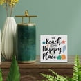 thumbnail image 3 of Zomyto 7"x7" Beach Wood Box Sign Decor Desk Sign Beachy Wooden Box Block Sign Seaside Signs Farmhouse Home Shelf Wall Decoration, 3 of 5