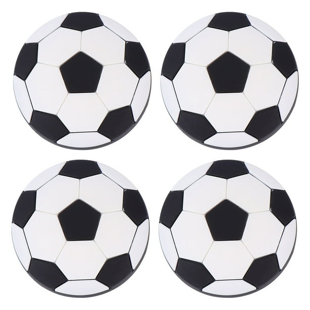 KAKOWELY 4 tiradores de puerta de goma con forma de balón de fútbol, de plástico, sencillos, modernos, para cajón, prácticos, con clavos para habitación infantil.