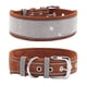 thumbnail image 1 of Collar reflexivo ajustable durable del animal doméstico del collar de perro grande del diamante artificial del cuero brillante del terciopelo, 1 of 5