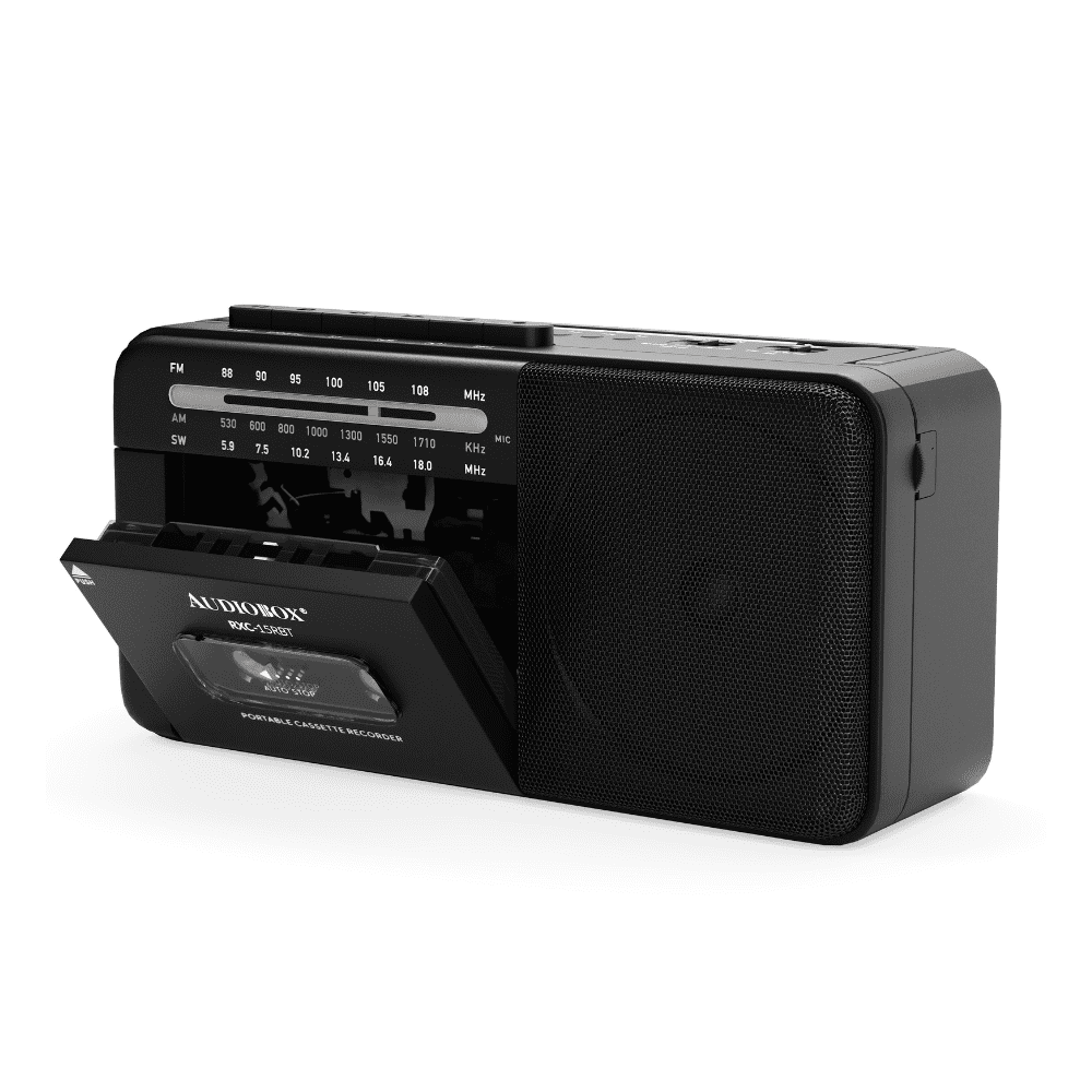 Audiobox RXC-15RBT Retro Rechargeable Bluetooth Radio and Cassette Player - Black