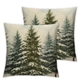 thumbnail image 2 of AWERP Pine Tree Winter Snow Green Forest 2-Piece Short Plush Pillowcase Set for Car Couch Bedroom White, 2 of 6