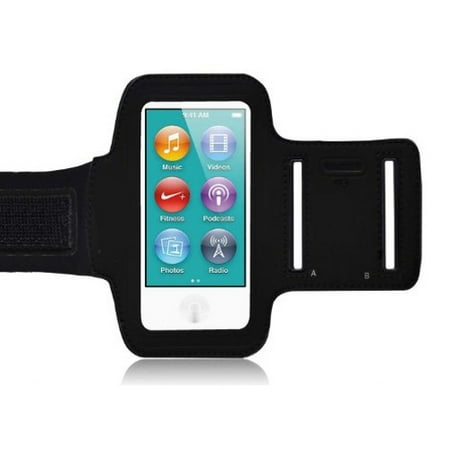 Sports Gym Armband Workout Cover Case Arm Strap Jogging Band Neoprene Black AOL for Ipod Nano 7th (Best Ipod Nano Case)