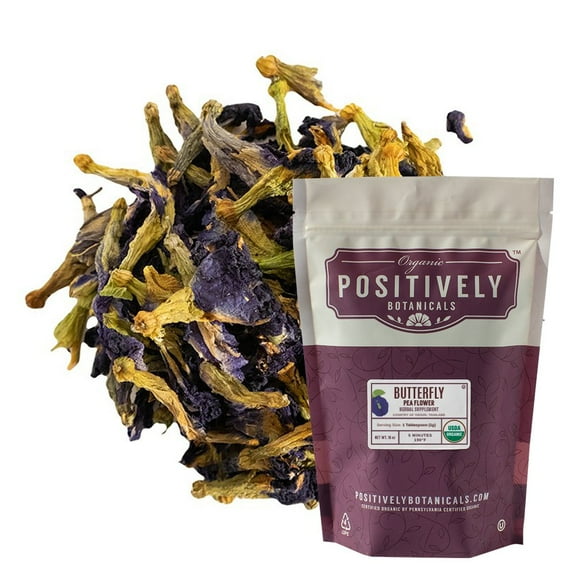 Positively Botanicals Organic Butterfly Pea Flower - Loose Leaf Botanical, 1 lb bag