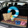 thumbnail image 2 of COEQINE Car Trunk Mat for Dogs All Season Rear Cargo Liner for Sedan SUV, Non-Slip Car Boot Liner Protector Universal Fit Most Car Models, Aztec Bohemian Stripe, 2 of 7