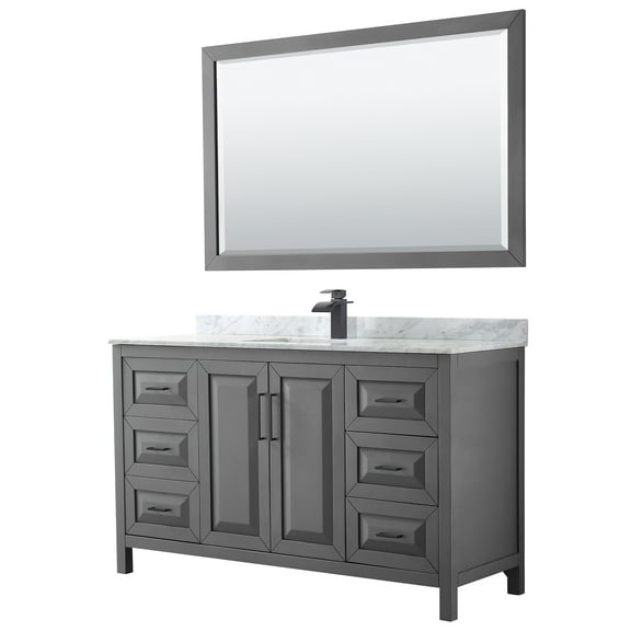 Wyndham Collection Wcv252560sunsm58 Daria 60" Free Standing Single Vanity Set - Dark Gray