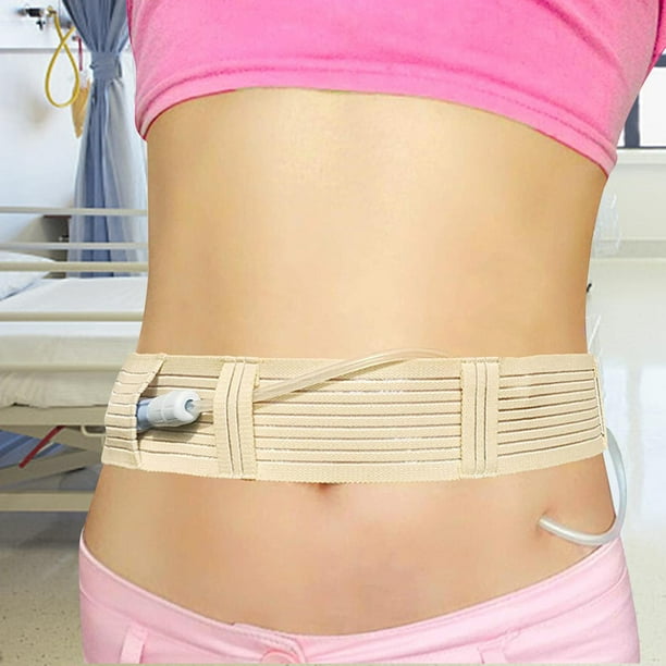 Abdominal Dialysis Belt Safety Breathable Dustproof Stretchy Drainage Protection White 100cm