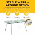 thumbnail image 4 of Summer Coastal Table Cloths for 8 Foot Rectangle Tables, Watercolor Corals Shells Starfish Green Plaid Patio Waterproof Elastic Fitted Tablecloths, Washable Rectangular Table Cover for Camping, 4 of 8