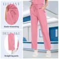 thumbnail image 4 of VIAOLI Scrubs Sets for Women - Stretch V-Neck Top & Drawstring Pants Medical Uniform, 10 Colors, 4 of 6