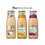 Starbucks Frappuccino Coffee Drink Oatmilk Dark Chocolate Brownie13.7 Oz & White Chocolate Mocha Coffee Drink, 13.7 Oz. & Oat Milk Caramel Waffle Cookie Iced Coffee Drink 13.7 oz (3 Pack)