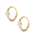 thumbnail image 2 of Rosec Jewels Natural White Diamond Flower Hoop Earring for Women, 18K Yellow Gold, 2 of 8