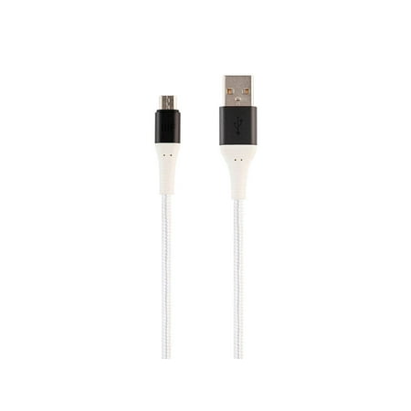 UPC: 0889028124772 | Monoprice USB 2.0 Micro B to Type A Charge and Sync Cable – 6 Feet – White  Durable  Kevlar-Reinforced Nylon-Braid – AtlasFlex Series