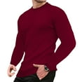 thumbnail image 6 of Mens Plain Crewneck Sweatshirt Stand Solid Color Small Square Jacquard Plaid Pullover Daily Athletic Retro Sweatshirts, 6 of 6