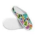 thumbnail image 3 of Fotbe Watercolor Flowers Pattern Women's Fuzzy Curly Fur Memory Foam Loafer Slippers Indoor Outdoor Slippers Winter Home Shoes-37/38, 3 of 7
