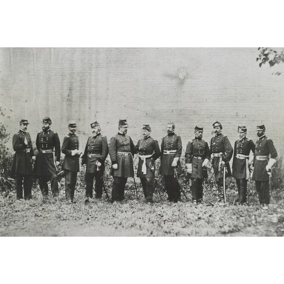 Print: General Mcclellan And Generals Of Divisions, circa 1861